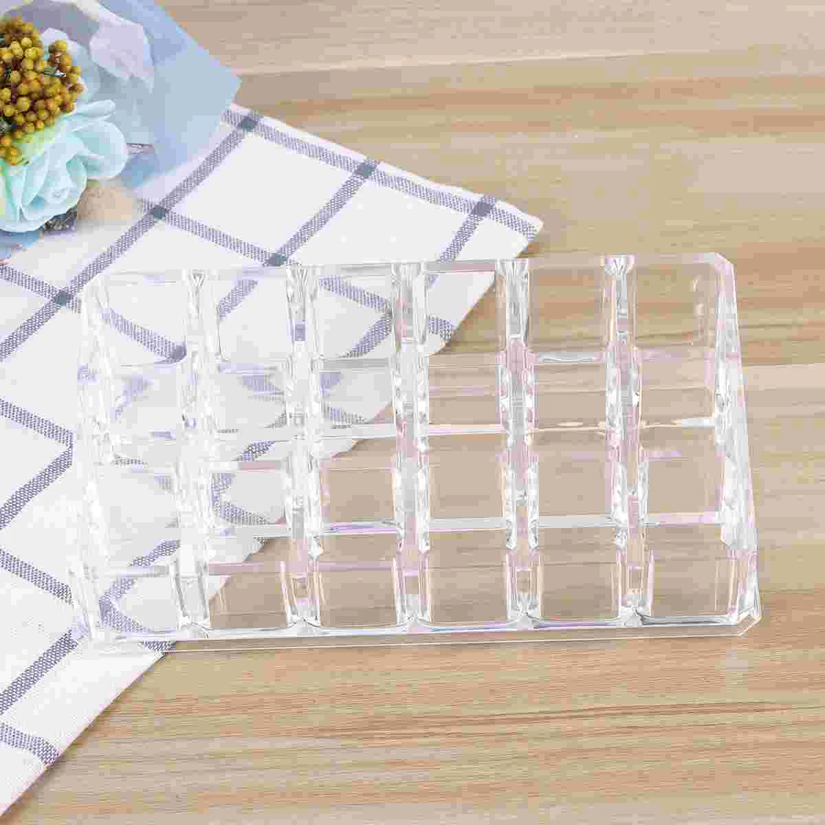 

18 -Slot Lipstick Display Stand Rack Clear Acrylic Makeup Holder Organizer Shelves