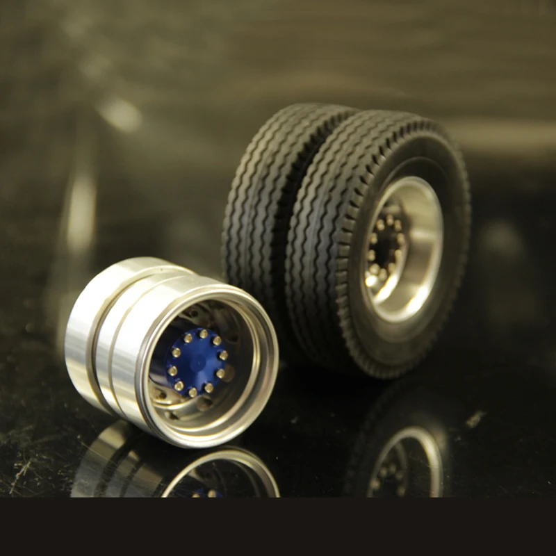 Moyeu de verrouillage de pneus à Double roue arrière en métal, échelle 1:14, pour camion Tamiya RC SCANIA 770S R620 VOLVO BENZ Arocs MAN TGX voiture