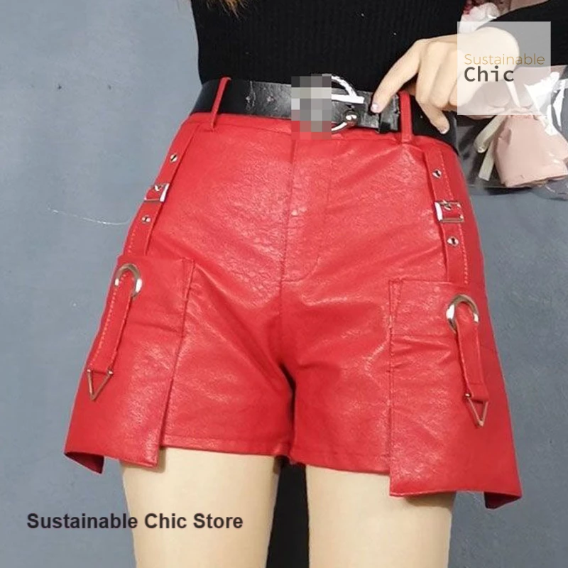 النسخة الكورية من ملابس الخريف والشتاء النسائية السراويل الجلدية الجديدة عالية الخصر ضئيلة أزياء جوكر واسعة الساق بو الجلود السراويل. #5