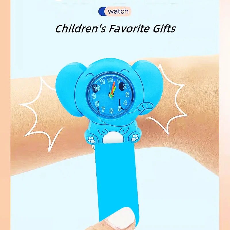 Children's Favorite Gift Boys Digital Watch Cartoon Elephant Bear Toy Kindergarten Prize Gift 3-14 Years Old Kids Watches Clock