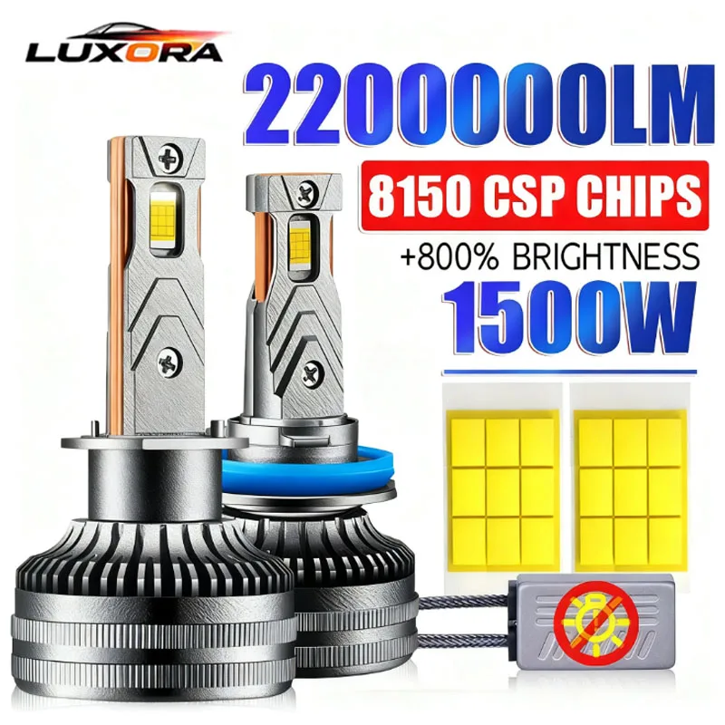 H4 H7 LED المصابيح الأمامية Canbus ضوء H11 H13 9004 9005 9006 9007 عالية الطاقة LED 1500 واط 2200000LM توربو H1 HB3 HB4 9012 HB1 HB5