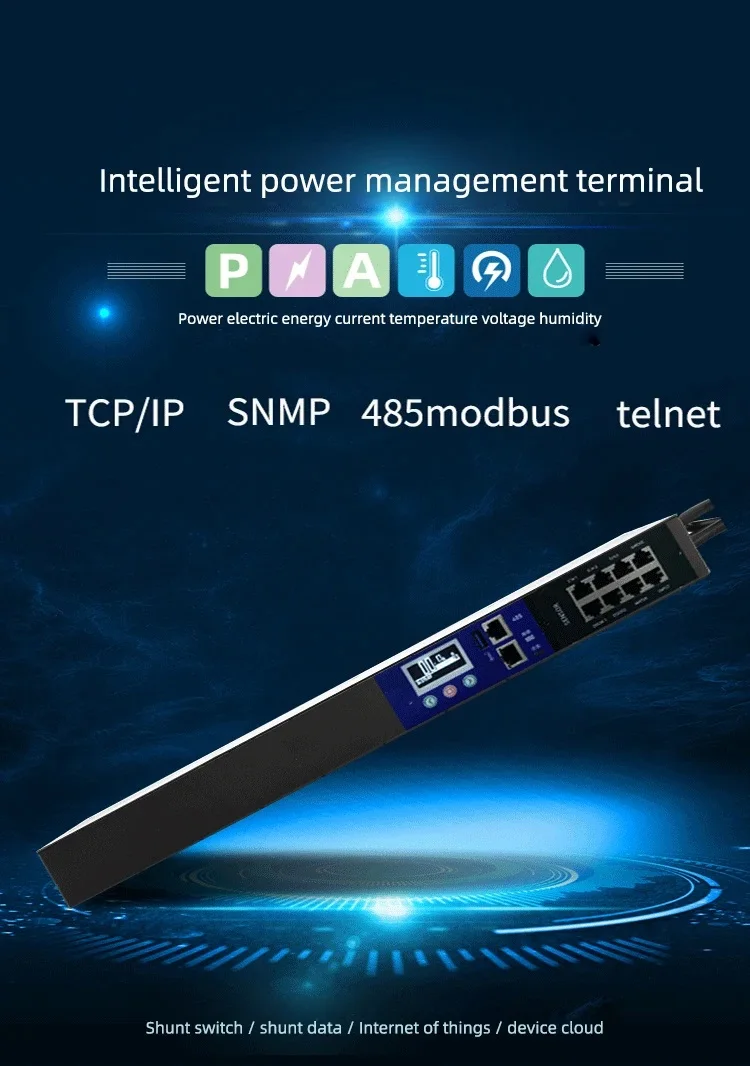 Customized 2 Dual Power Input Static Switch ATS Monitoring Intelligent Programming SNMP Telnet MQTT Internet of Things PDU