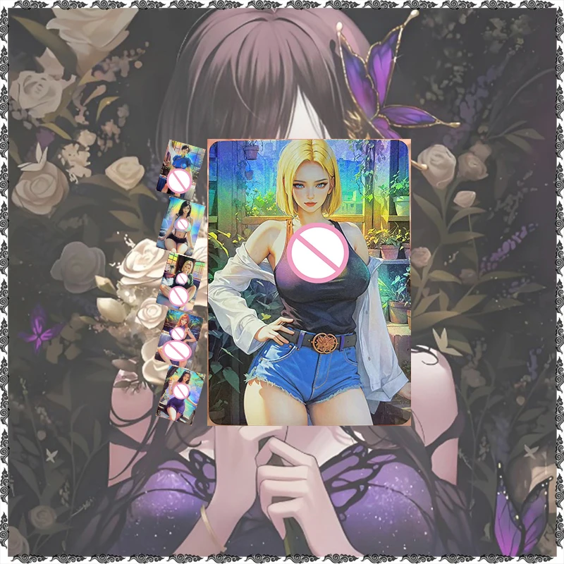 Anime Goddess Story DIY ACG Chun Li Android 18 Nico Robin Tifa Nami Tsunade Game Refraction Collectible Cards Birthday Toy Gift