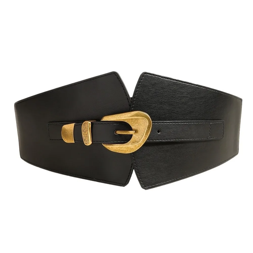 

Готический пикантный корсет из искусственной кожи для девочек, эластичный однотонный широкий пояс для похудения, широкие пояса, наряды