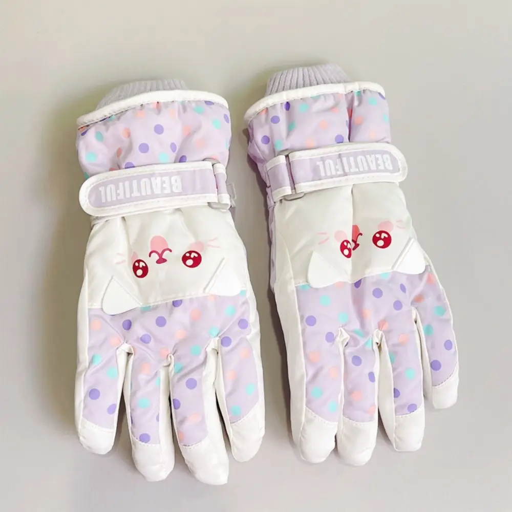 

Ветрозащитные детские лыжные перчатки с героями мультфильмов, перчатки для верховой езды на сноуборде, сохраняющие тепло, утепленные лыжные перчатки для девочек, перчатки для мальчиков и девочек