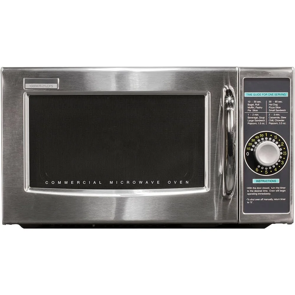 Forno de microondas de aço inoxidável com temporizador, médio dever, fornos de microondas comerciais, 1000 Watts, 120 Volts