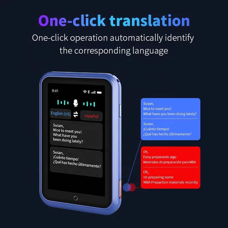 Dispositivo tradutor de idiomas 2025, 4g, ia, 138 idiomas, máquina tradutora instantânea bidirecional, precisão de tela de 3 polegadas, on-line, offline