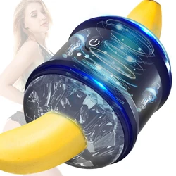 Automatic Male Masturbators Cup Sex Toys for Men Open Ended Penis Massage Strong Vibrator Masturbator Machine for Man Adult 18