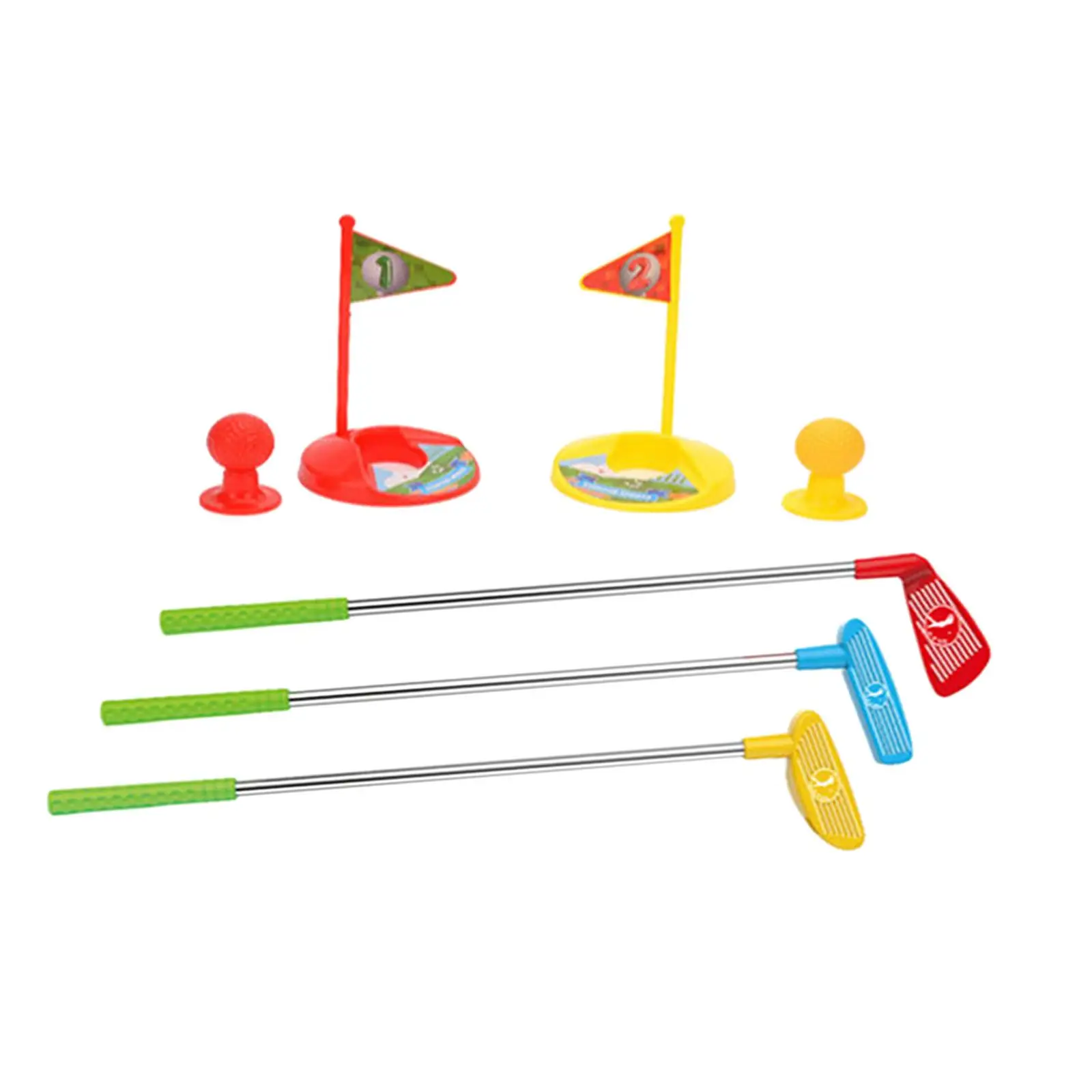 Kids Golf Set 2 Practice Hole 2 Flags Educational Golf Toys Sets for Backyard Garden Indoor Ball Toys Parent Child Interaction