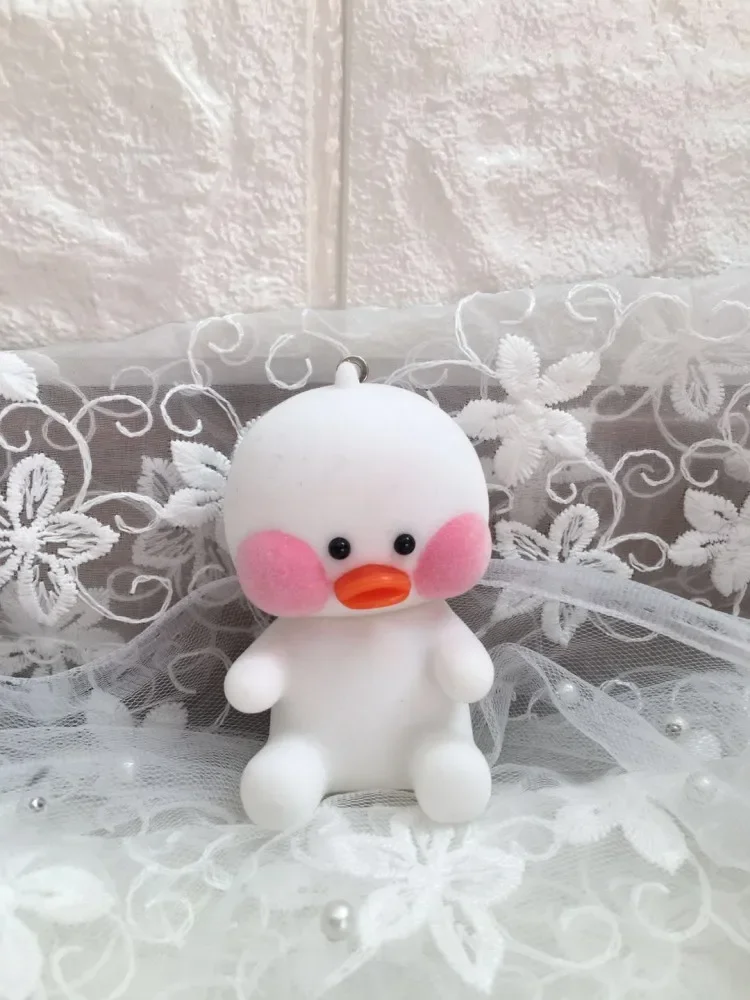 10Pcs/Lot Resin Flocking Doll Ducklings Cell Phone Pendant Pendant Bags Ornament Keychains Car Trinkets Festival Creative Gifts