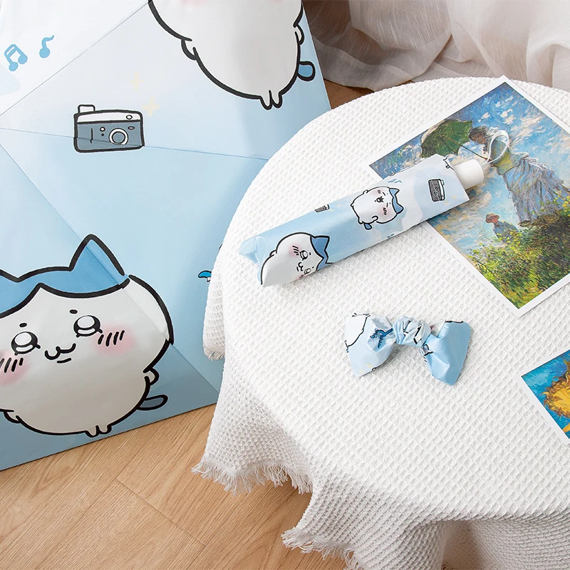 Chiikawa Cartoon Automatic Foldable Umbrella Sun Rain Dual Use UV Protection Windproof Portable For Daily Outdoor view 2