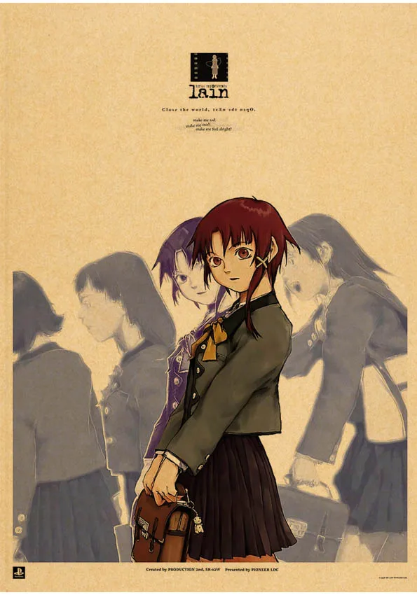シリアル実験 lain ポスターアニメ壁アート家の装飾絵画子供部屋の装飾