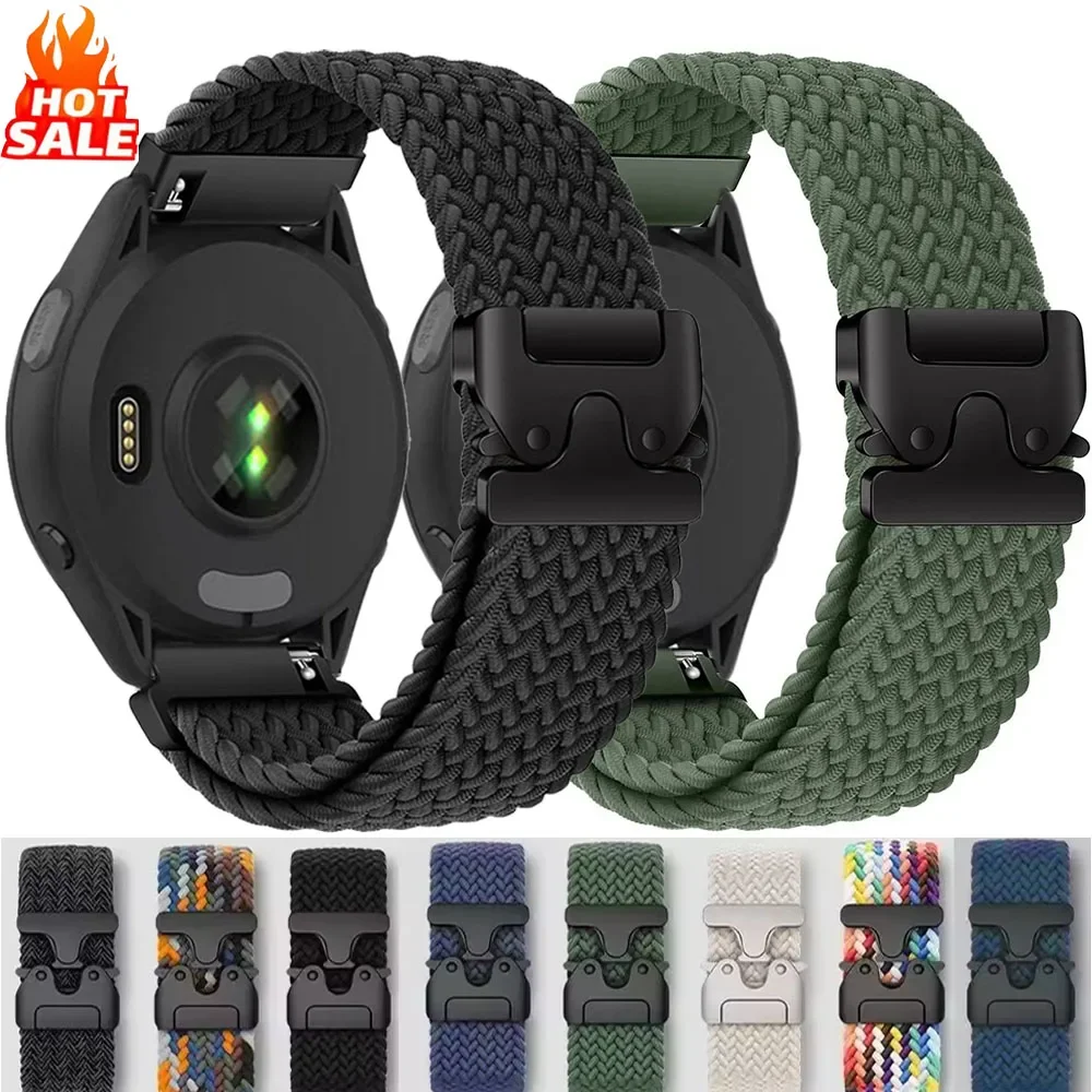 Geflochtenes Schlaufenarmband für Garmin Forerunner 965 265 165 55 255 Musik-Fallschirmschnalle Nylon-Uhrenarmband Garmin Venu 3/2 Active 5 Gürtel