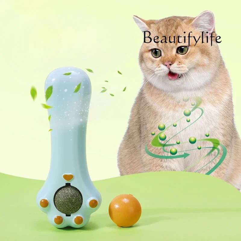 

Catnip ball cat teaser toy grinds teeth, cleans teeth, relieves boredom, and teases the cat stick