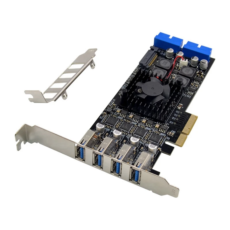 

1Set PCI-E X4 ST676 NEC720202 USB3.0 Card Four Channel Powers Industrial Vision High-Speed Conversion Card