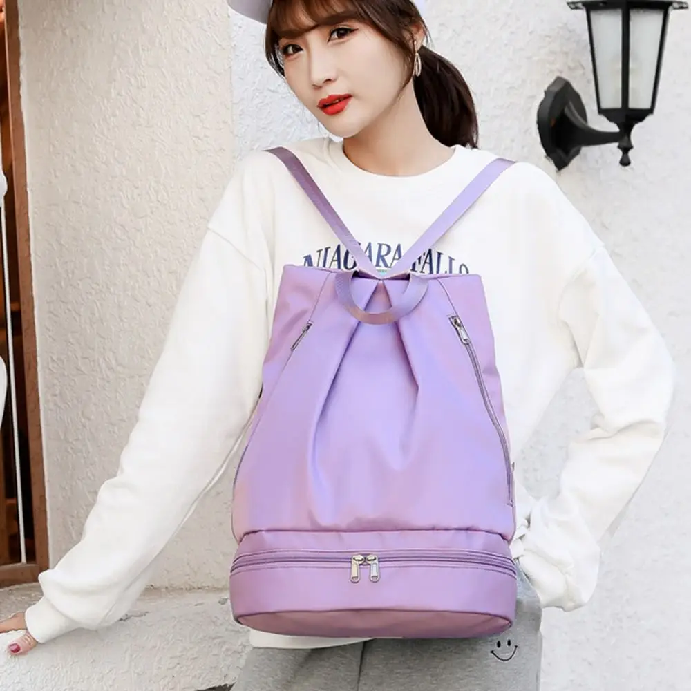 Wet Dry Separation Fitness Bag Foldable Waterproof Swimming Backpack Portable Large Capacity Travel Duffel Bag Hiking