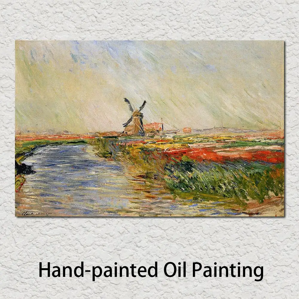 

Copy Oil Paintings Famous Artist Tulip Field in Holland Claude Monet Artwork Handmade for Home Wall Decoration