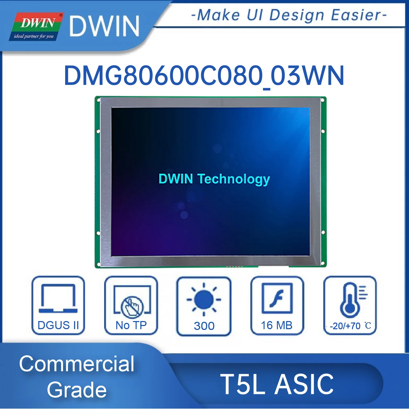 DWIN 8 Inci 800X600 UART Serial Port Tampilan RS232/TTL Antarmuka TFT LCD Modul HMI Layar Sentuh UNTUK Arduino