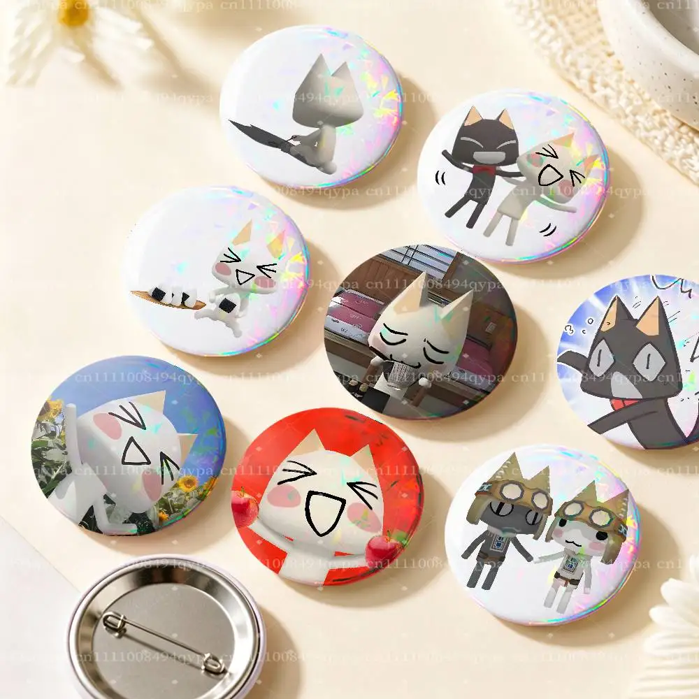 T-Toro Cat Inoue Pin Buttons Round Badge for Clothes Bags Hats Pins Accessories Backpacks Tote Bags Unisex Outfit Decor