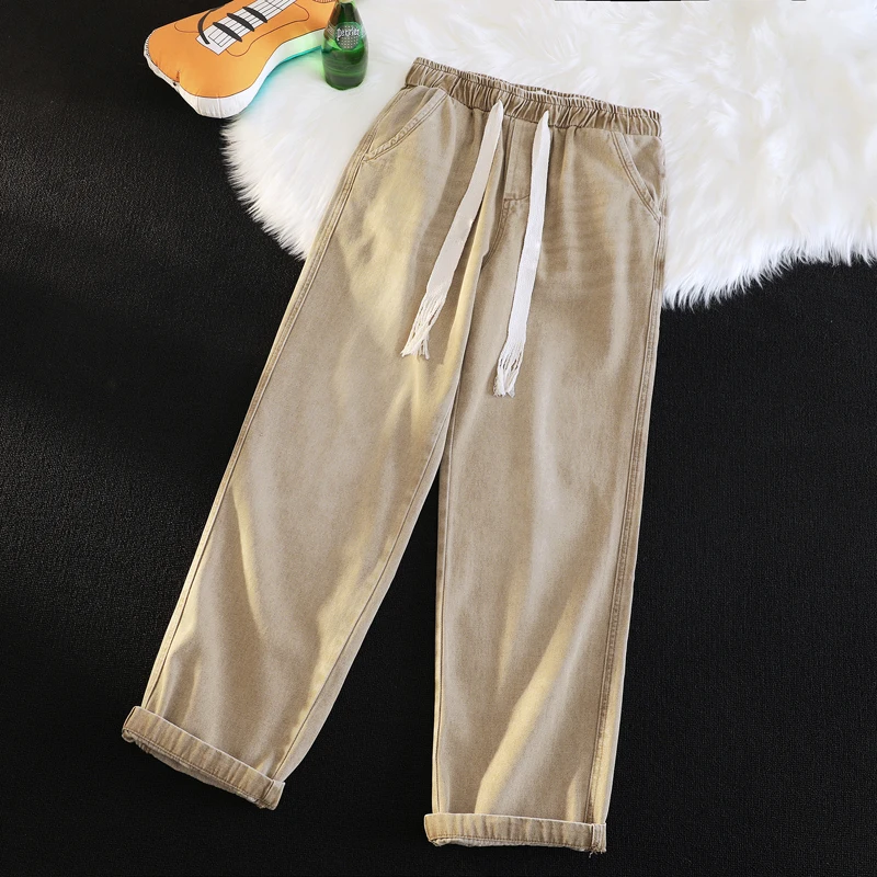 

Мужские джинсы в стиле ретро, американские, свободные, прямые, широкие брюки, для весны и осени, повседневные брюки