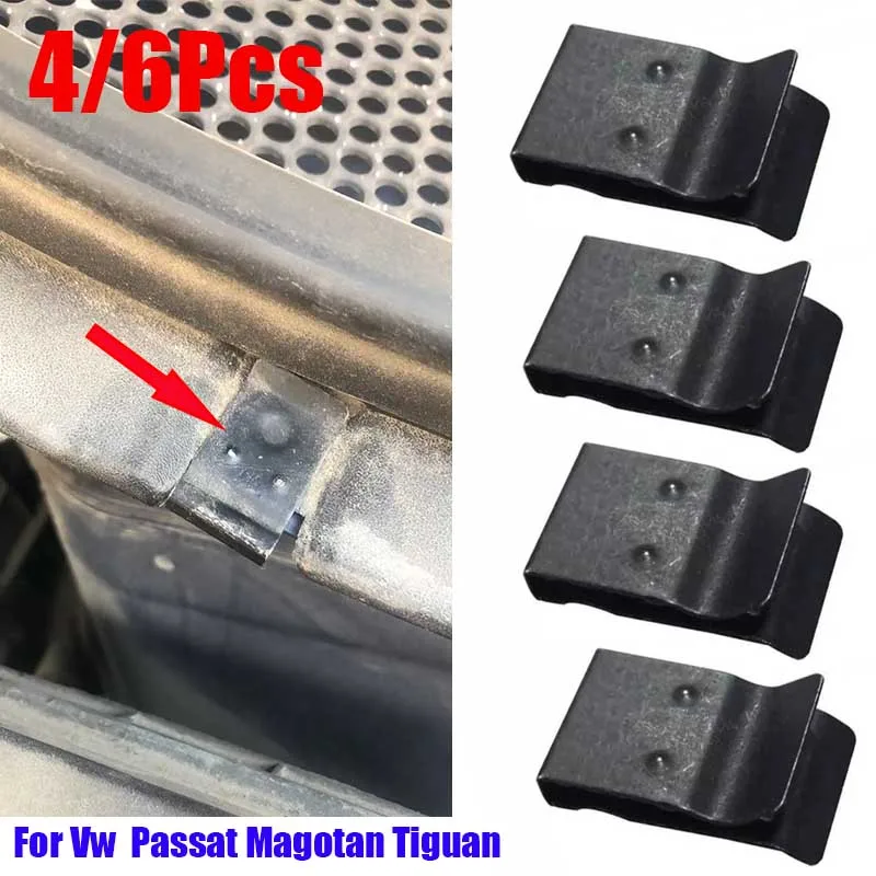 Image of 4/6 Stück Motorhauben-Regenablaufbrett-Schnallen, Eisenclips für VW Golf Passat B5 B6 B7 Magotan B6 CC Tiguan