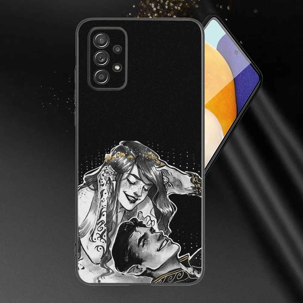 Acotar A C-Court of Mist And Fury Phone Case For Samsung Galaxy A13,A21s,A22,A31,A32,A52,A53,A71,A80,A91 Soft Black Phone Cover