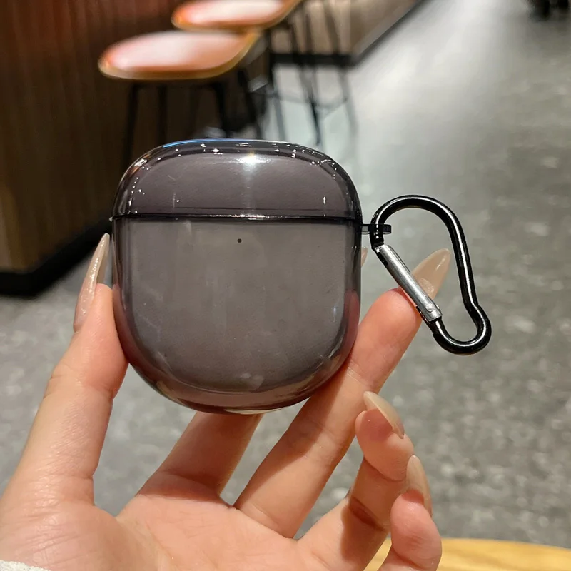 Smoky Transparent Case for Bose QuietComfort Ultra(2nd Gen)/QC Ultra Earbuds Shockproof Soft TPU Thin Cover with KeyChain view 2