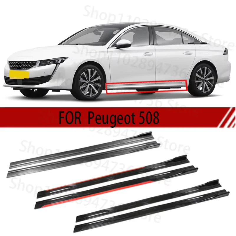 

FOR Peugeot 508 2M Car Side Skirt Extension Plate Lip Separator Bumper 2.18M Racing Side Spoiler