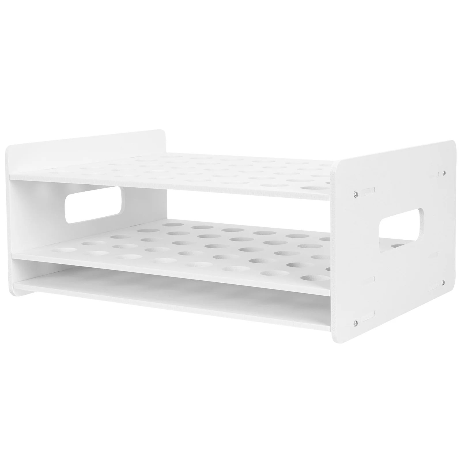 School Desktop Scissors Storage Rack 40 Holes Wooden Holder for Test Tubes Art Supplies Organizer Craft Storage