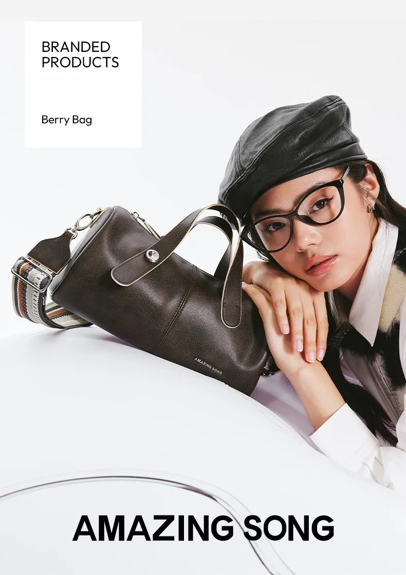 

AmazingSong Designer Inspired Berry Purse, Women's Bowling Bag Crossbody for Hands-Free Carry, Soft Leather Shoulder Bag