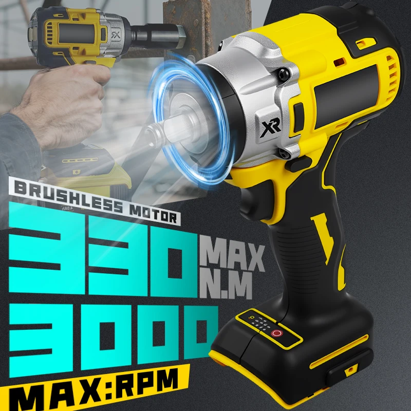 

Электрическая Богиня 203Н. Беспроводной ударный гайковерт с крутящим моментом m, бесщеточный электрический гаечный ключ, инструмент для авторемонта для аккумуляторного штифта Dewalt 20 В