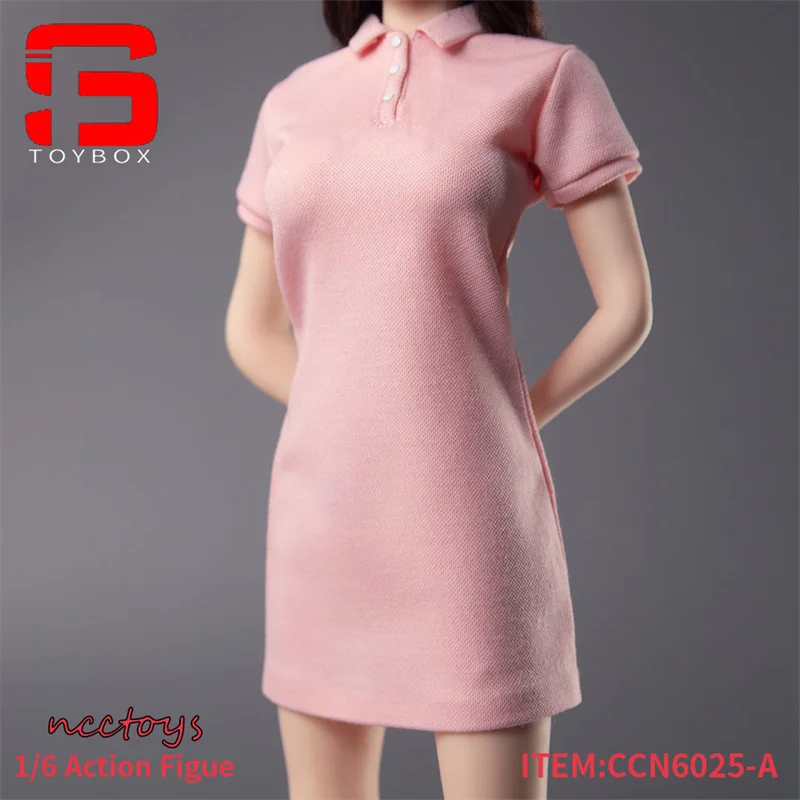 NCCTOYS CCN6025 1/6 cuello Polo suelto versión de longitud media vestido ropa modelo para cuerpo de figura de acción de soldados femeninos de 12 pulgadas
