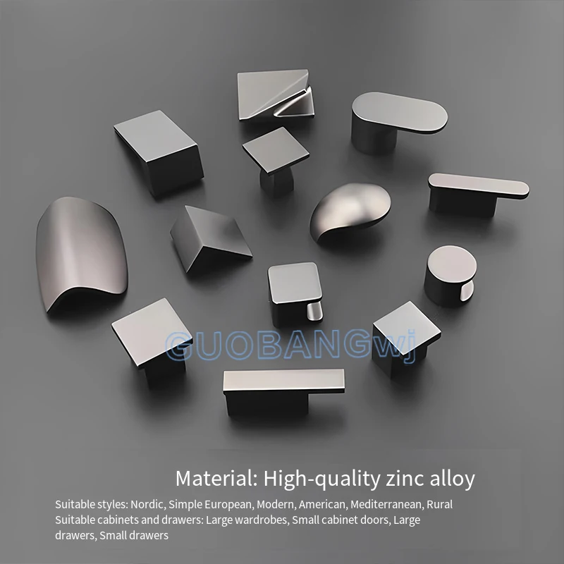 Black Nickel Matte Gray Cabinet Pulls, Modern Minimalist Drawer Handles, Single Hole Knob, Premium Hardware, Multiple Sizes