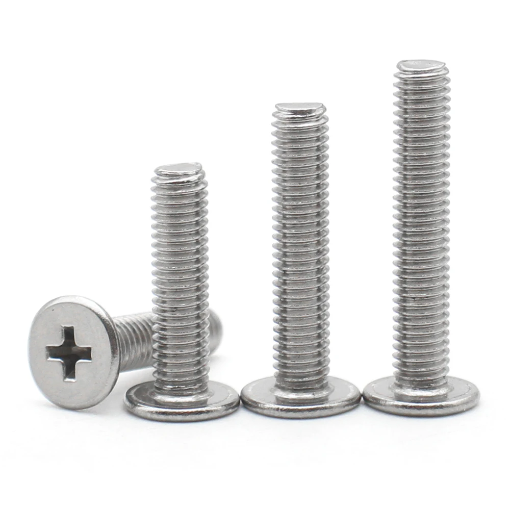 5-20pcs 304 Stainless Steel M1.4 M1.6 M2 M2.5 M3 M4 M5 M6 M8 CM Cross Phillips Ultra Thin Super Low Flat Head Screw Bolt