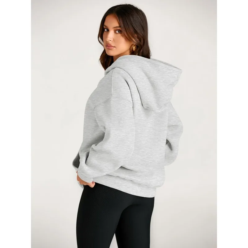 Americano retro high street cor sólida hoodies outono novo estilo ins feminino simples hoodie moda solta roupas casuais