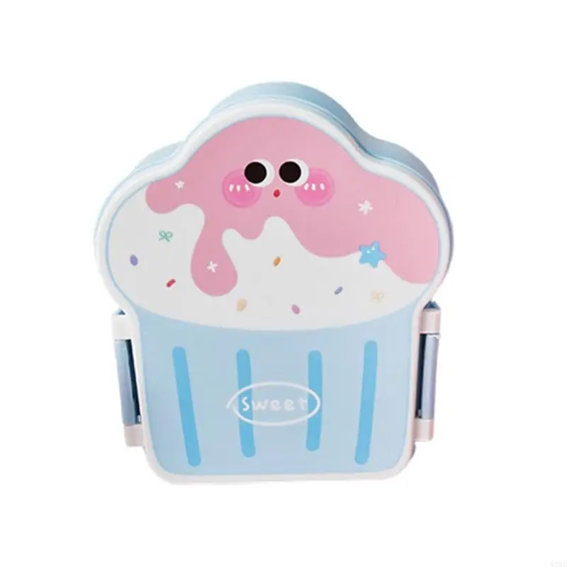 92MF Ice Cream Shape Food Storage Box Unique Ice Cream Pattern Food Storage Box Stable Lunch Case For Everyday Use