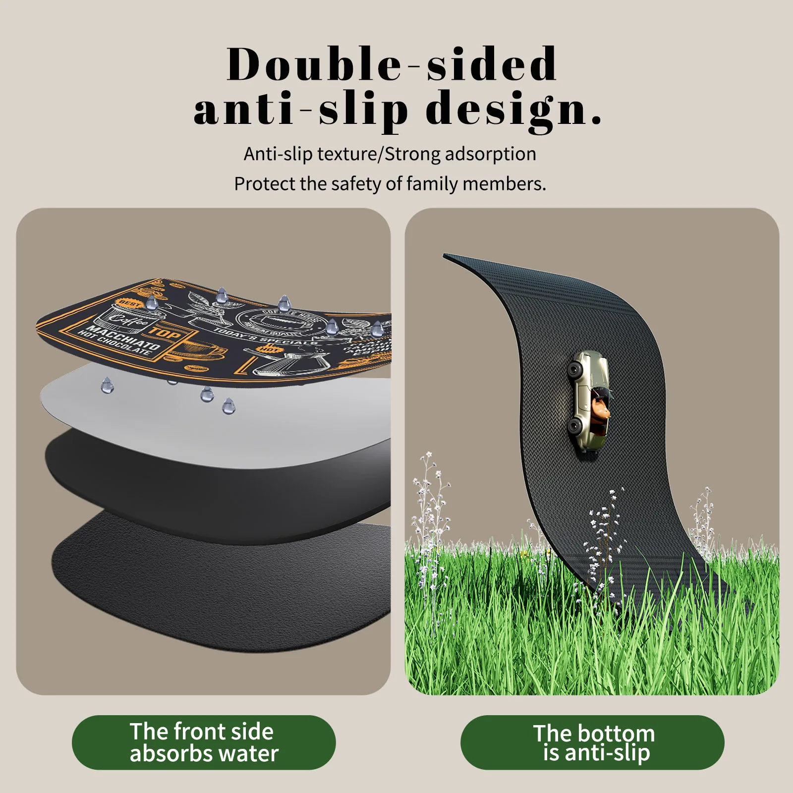 

Ретро-коврик для кофеварки, кухонный дренажный коврик, нескользящий коврик для сушки посуды, быстросохнущий коврик для столовых приборов, подставка под кран, моющийся коврик для сервировки стола