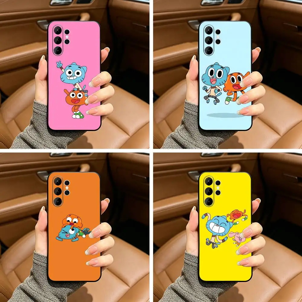 F-Gumball and Darwin  Soft Silicone Case for Samsung S25, S24, S21, S22, S23, S30, Ultra, S20, Plus, FE, Lite-Black