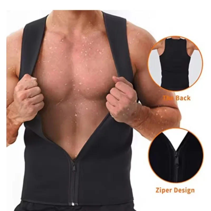 

Men's Body Shaper Waist Trainer Sauna Vest Compression Sweat Shirt Corset Top Abdomen Slimming Shapewear Fat Burn Fitness Suits