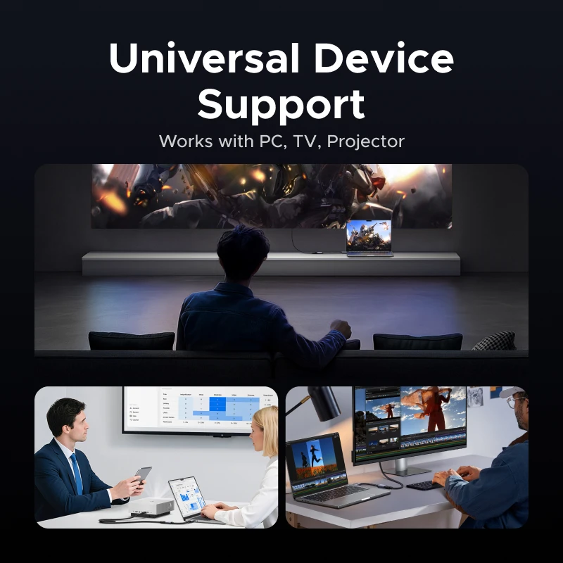 UGREEN Kabel Adapter DP na HDMI 4K 30Hz DisplayPort Męski na HDMI Żeński Konwerter do PC Laptopa Monitora Projektora Kina Gamingowego — zdjęcie produktu 4