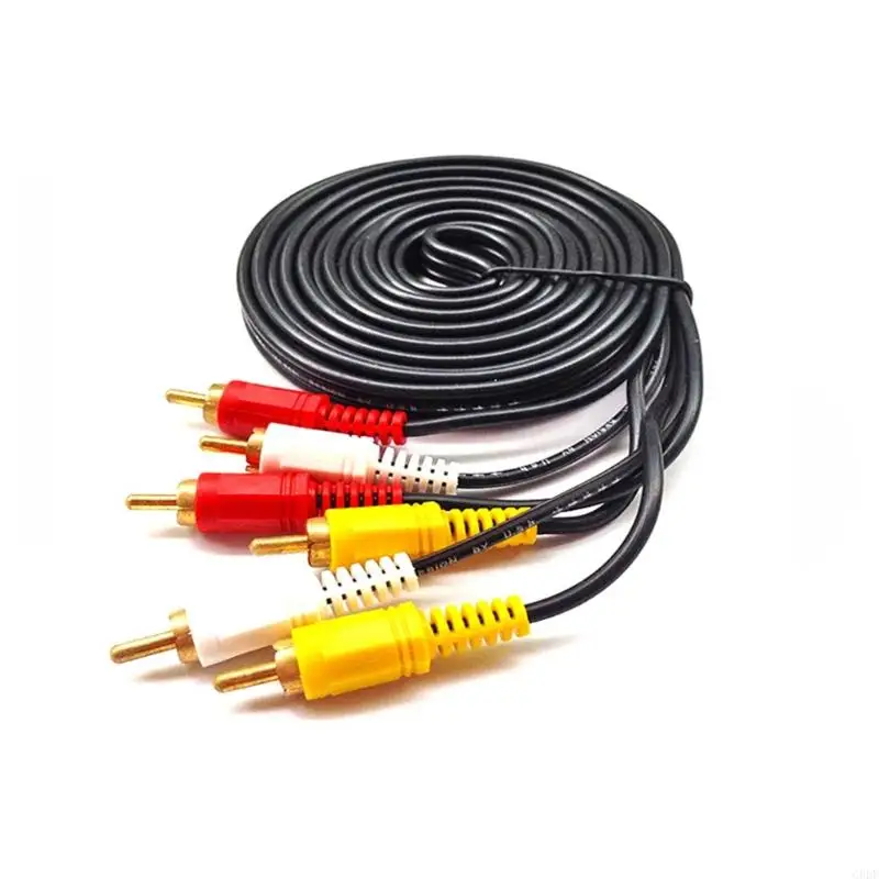 Cable blindado G8DF 3RCA a 3RCA para transmisión sonido y vídeo sin ruido