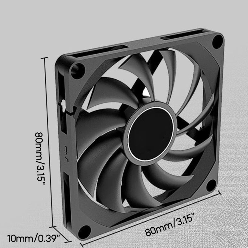 พัดลมแชสซี 8010 8 ซม. PWM อัจฉริยะสำหรับแชสซีระบบระบายความร้อนด้วยน้ำคอมพิวเตอร์