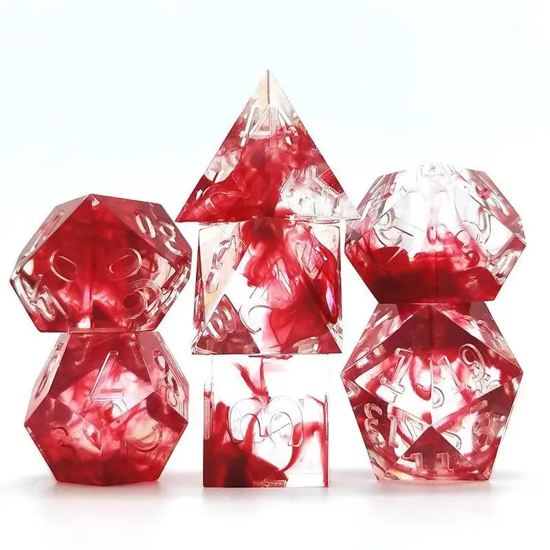 Blood Dice Role Playing Dice RPG Resin Dice Set Polyhedral Dice Set DND Game Dice For Dungeons and Dragon D&D Halloween Dices