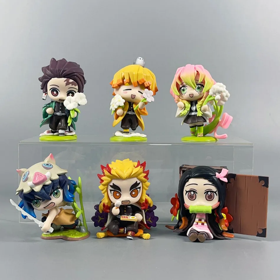 NOWOŚĆ! Demon Slayer Tanjiro Kamado Nezuko figurka anime, kreskówkowa, w niespodziance, w pudełku, kreatywna, personalizowana statuetka, model, ozdoba, prezent niespodzianka