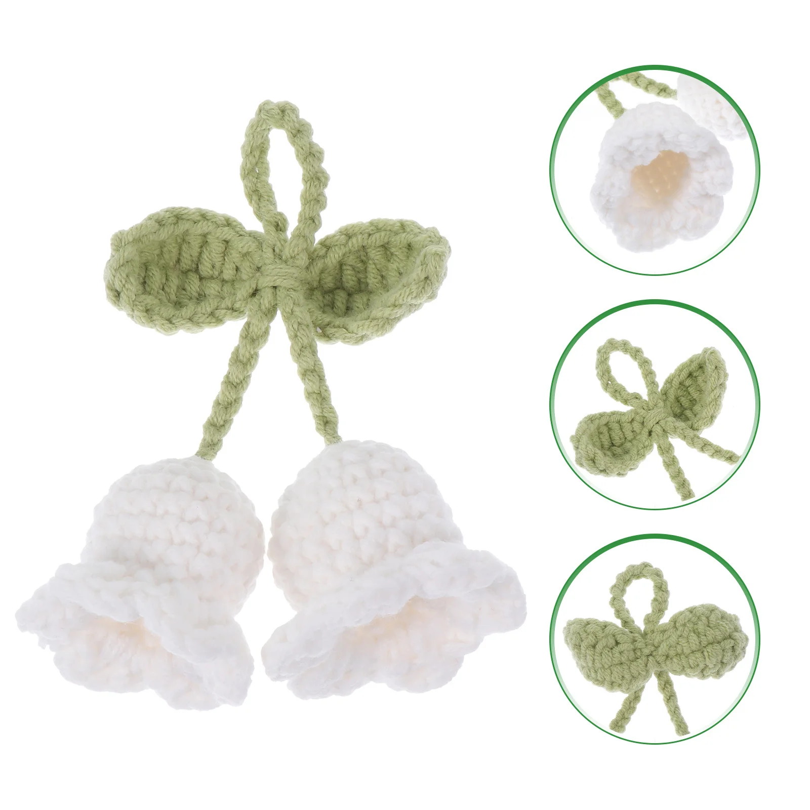 

Hand Made Woolen Yarn Knitted Flower Pendant Durable Key Chain Bag Decor Exquisite Woven Craft Lovely Gift Knitted Pendant