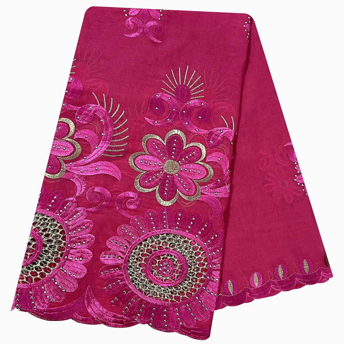 Écharpe Isalmique de Dubaï pour Femme Africaine, Foulard Doux 2024 Coton avec Puce Dold, Hijab Musulman Brodé, Châles Enveloppants, Nouvelle