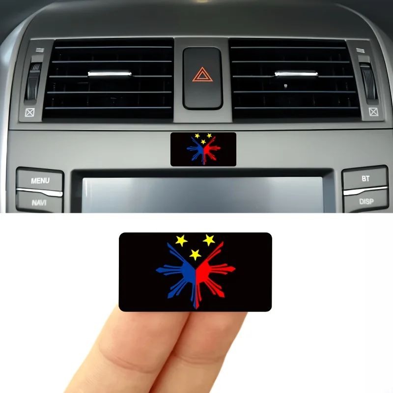 Philippine Sun Stars Pattern Waterproof Vinyl Car Stickers Interior Air Vent Door Handle Decor Decals Universal For All Vehicles