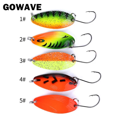 Imagen 2 del producto GOWAVE, nuevos señuelos con cuchara de imitación para trucha, 3,2 cm, 4,5g, Spinner de Metal, Jerkbait que se hunde, cuchara de cobre para invierno, cebo duro para hielo de carpa lubina