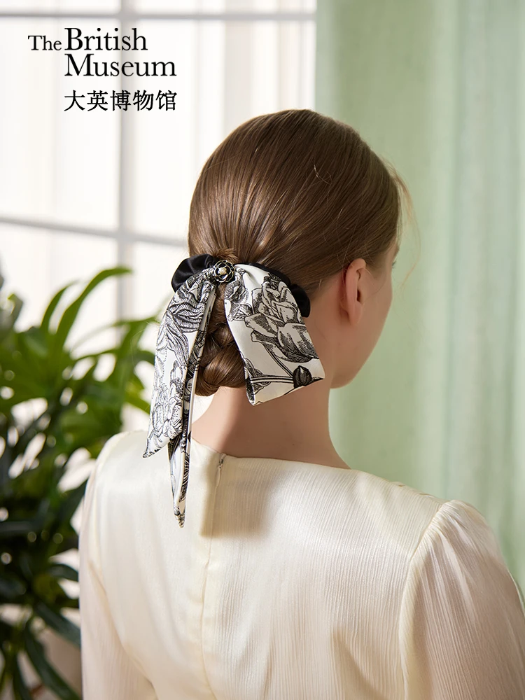 briti-museum-art-series-tea-rose-hair-ties-hair-ba-color-blo-ink-splatter-design-girls-hair-accories-headwear
