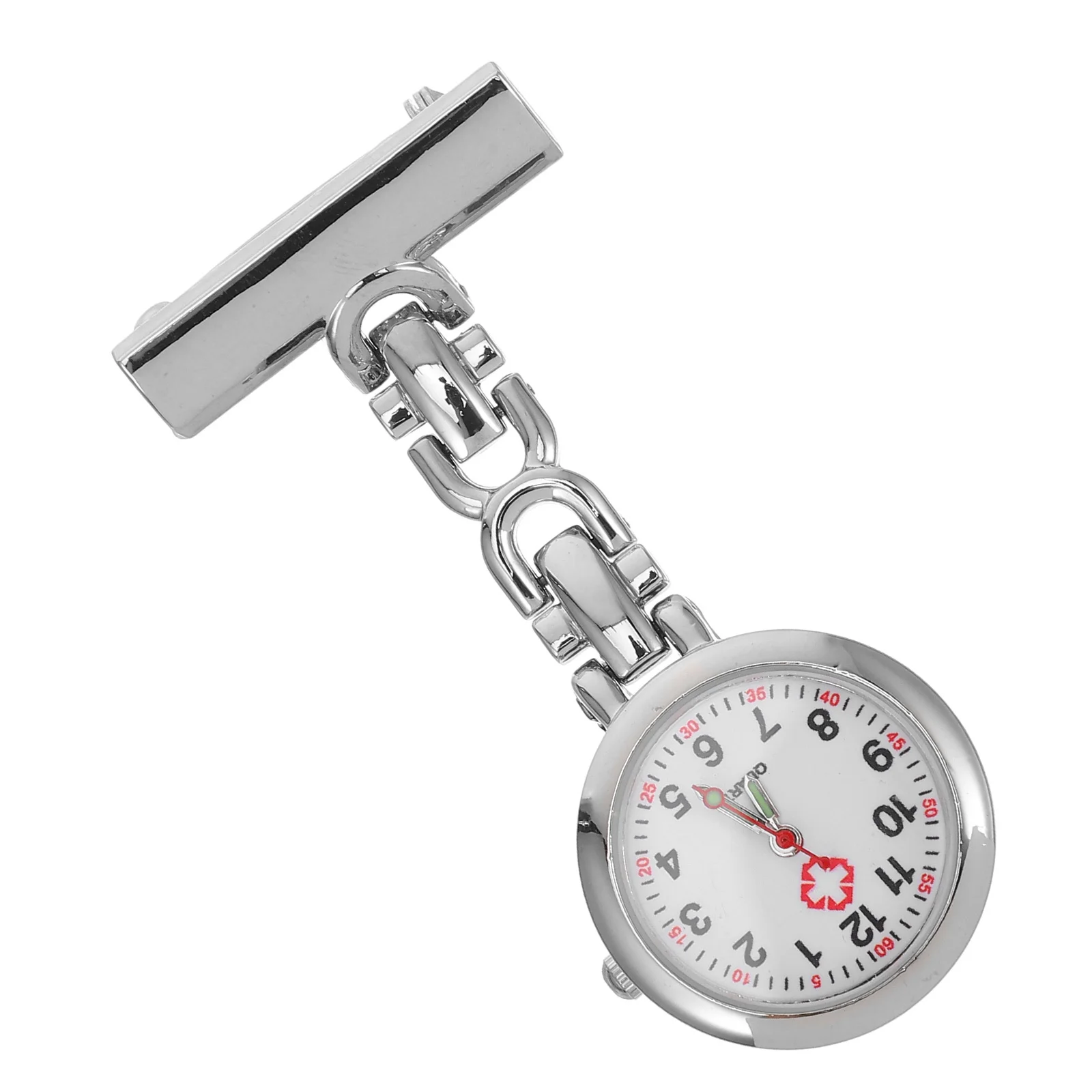 Orologio da tasca per infermiera bianco chic, spilla medica da appendere, clip per spilla, orologio da infermiera portatile retrò, regalo per medici e infermieri